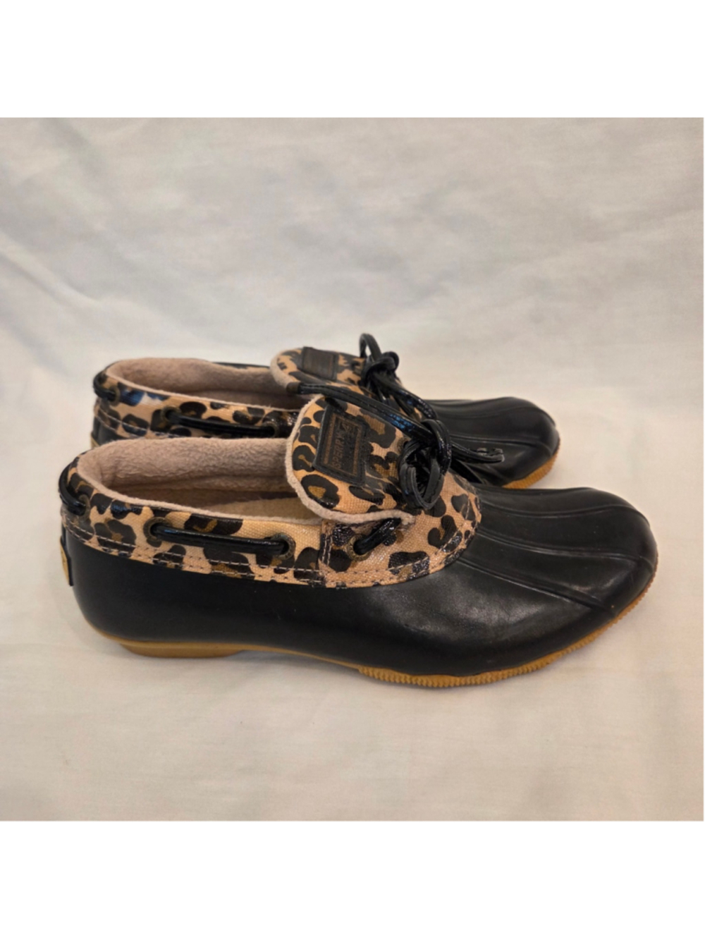 Women's Sperry Saltwater Cheetah 1-Eye rain shoes size 6